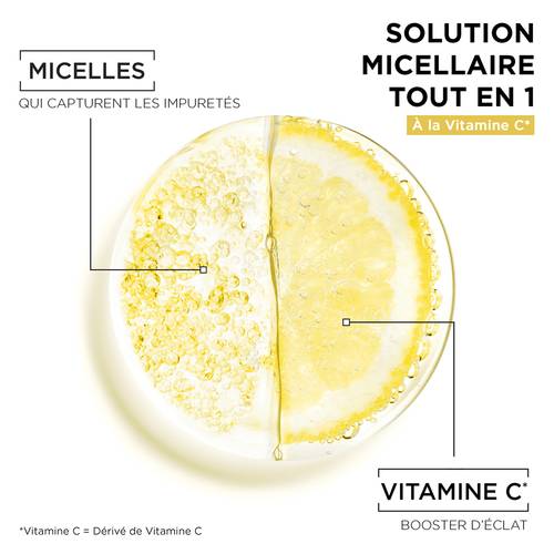 Garnier Solution micellaire Tout en 1 à la Vit C Peaux ternes Manque d'éclat 400ml – Image 2
