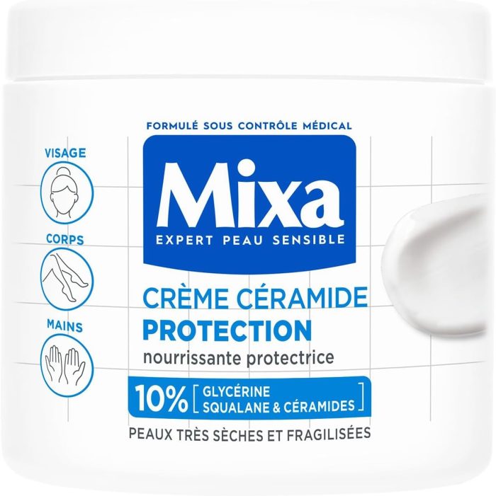 Mixa Expert peau sensible Crème Céramide Protection Visage, Corps, Mains 400ml